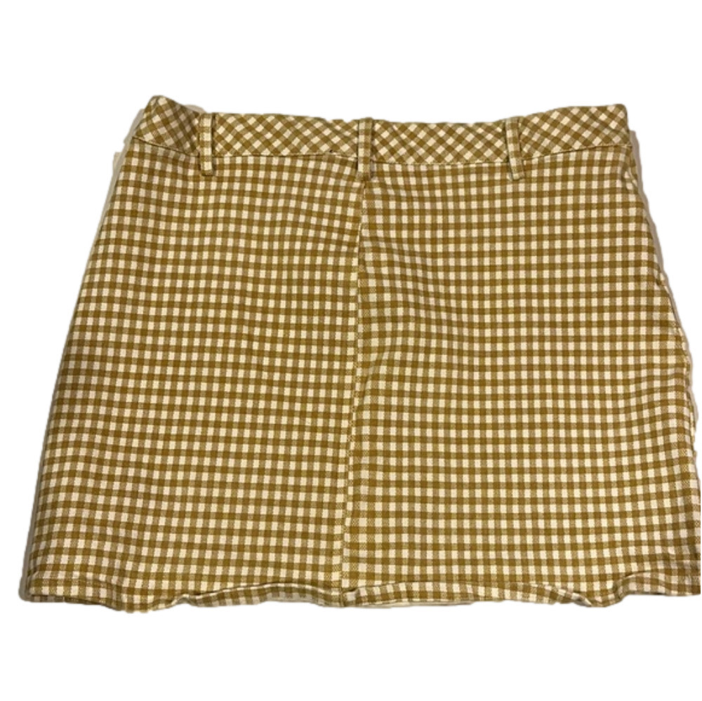 KENDALL & Kylie gold checkered skirt size L - Picture 3 of 6